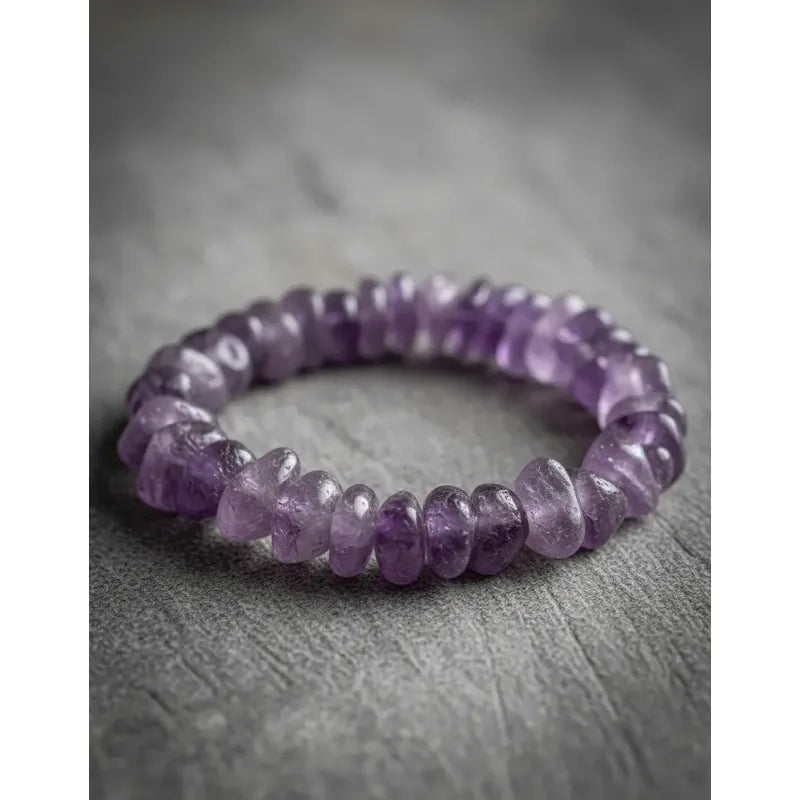 Pulsera De Piedras Amatista Grande 10 Mm. Elástica Unisex Amatista 10 Mm 8 Cm 20 Cm