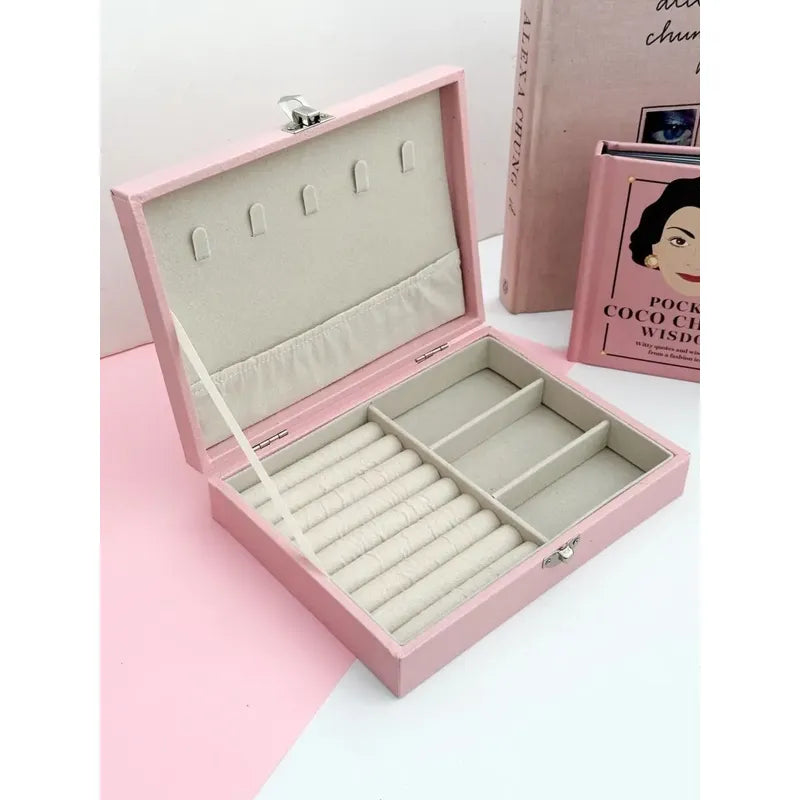 Alhajero Caja Organizadora Joyas Anillos Aro Accesorio Cuero