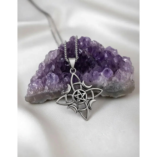 Collar Nudo De Bruja Triskel + Cadena De Acero Quirúrgico Nudo Triskel 2