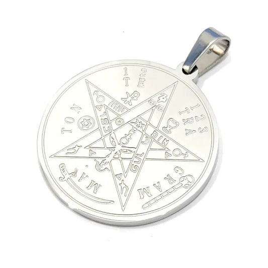 Collar Con Dije De Tetragrámaton De Acero Quirúrgico