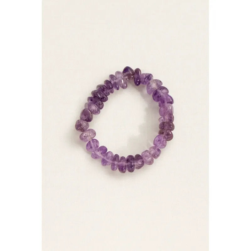 Pulsera De Piedras Amatista Grande 10 Mm. Elástica Unisex Amatista 10 Mm 8 Cm 20 Cm