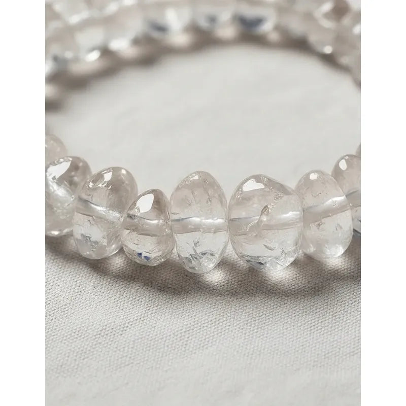 Pulsera Cuarzo Cristal Piedras Grandes 10 Mm. Manifestación Cuarzo Cristal 8 Cm 20 Cm