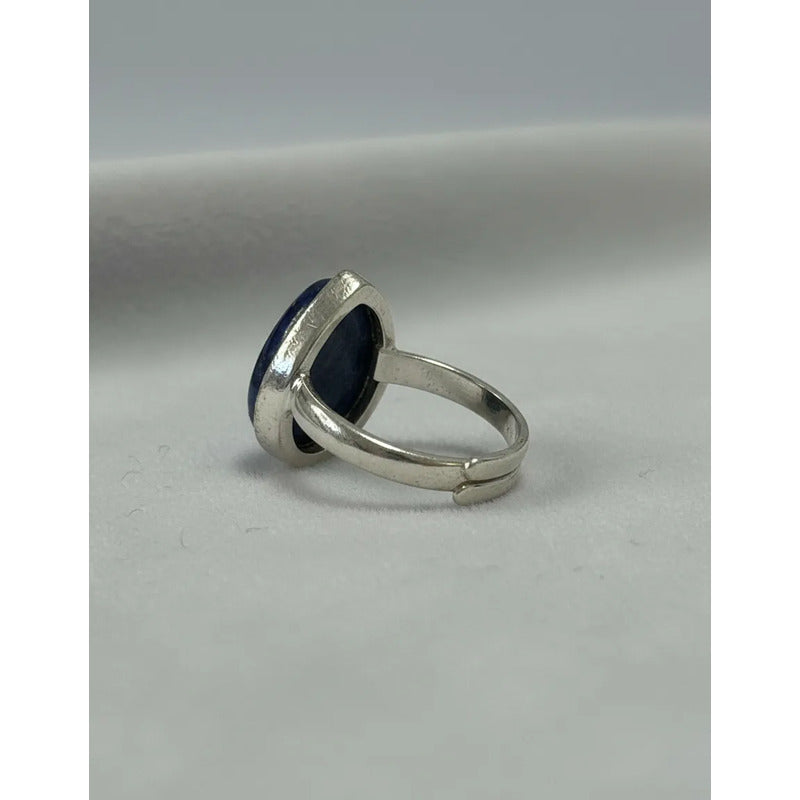 Anillo Mujer Piedras Naturales Baño De Plata Regulable Lapis Lazuli Regulable