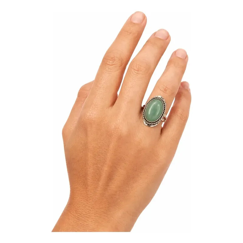 Anillo Mujer Alpaca Regulable Piedra Jade Nefrita Templanza Nefrita Unico Regulable Único Ajustable