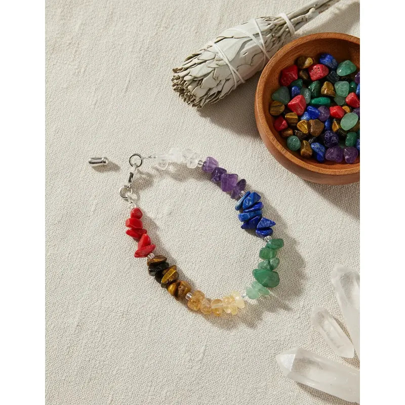 Pulsera Para Equilibrar Los 7 Chakras De Piedras Naturales Multicolor 7 Chakras 8 Cm 19 Cm