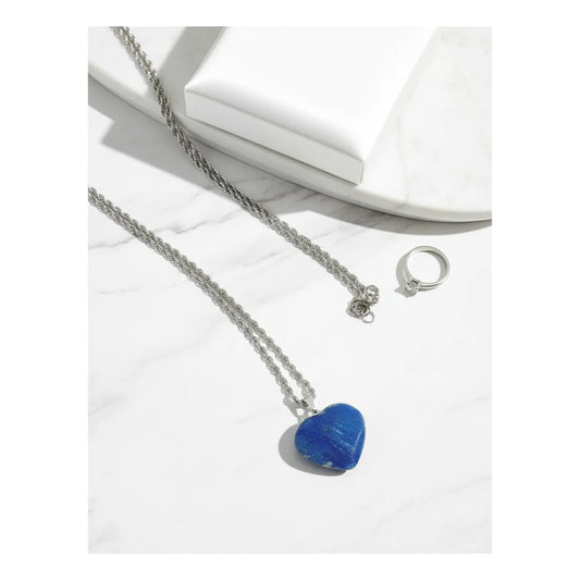 Collar Corazón Cuarzo Azul - Calma Cuarzo Azul
