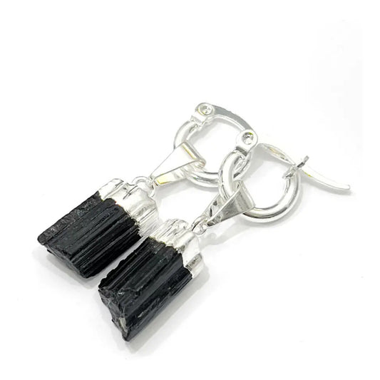 Aros Colgantes Turmalina Piedra Natural Bañados Plata 925 Turmalina