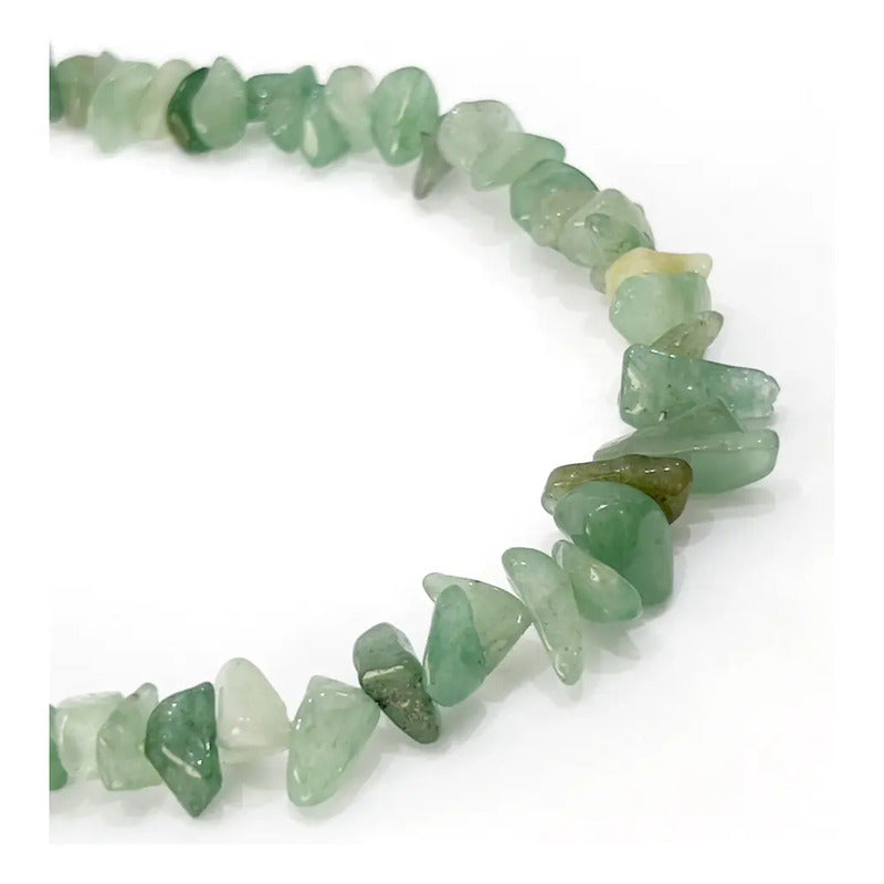 Collar Escallas Piedras Naturales Unisex Cuarzo Verde