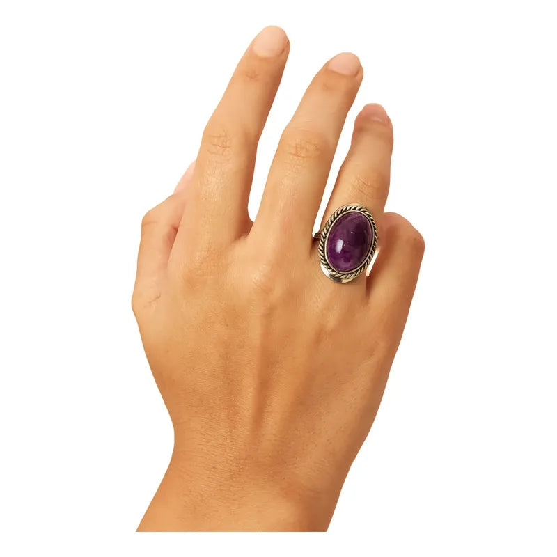 Anillo Alpaca Regulable Amatista - Transmutación Amatista Unico Regulable