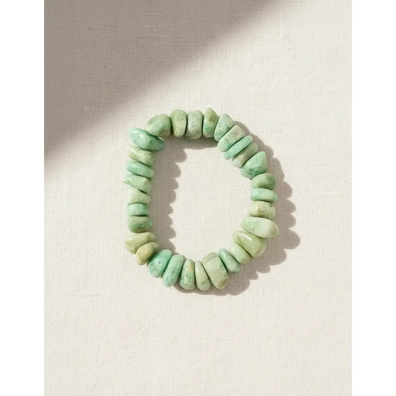 Pulsera Piedras Naturales Amazonita Grandes 10 Mm. Elástica Amazonita 8 Cm 20 Cm