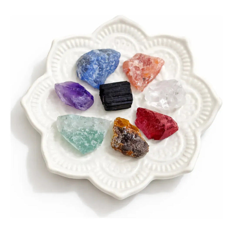 Set Piedras 7 Chakras Y Turmalina En Bruto Divina Existencia