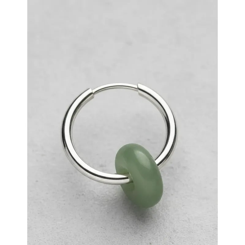 1 Par De Aros Argollas Con Dona Cuarzo Rosa Verde Obsidiana