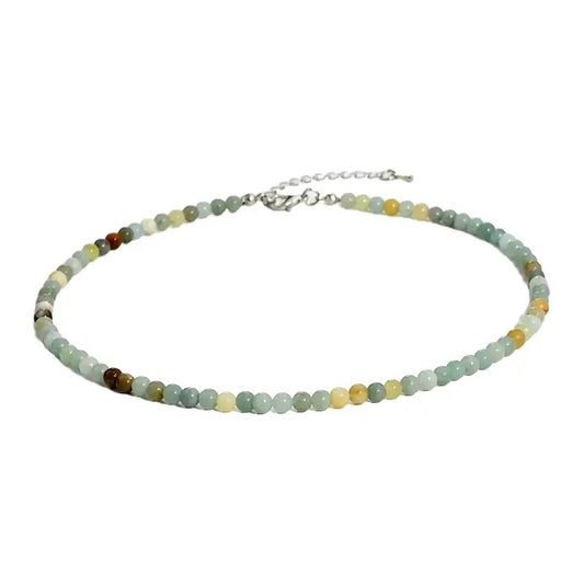 Collar Choker Mini Cuentas Piedras Naturales Delicado 40 Cm Amazonita