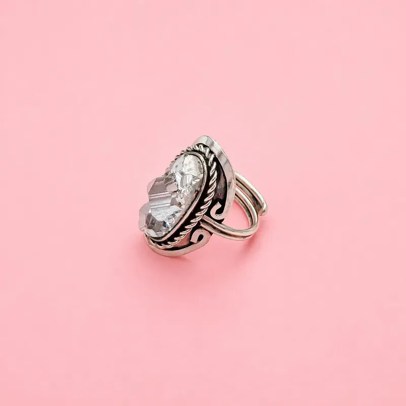 Anillo Mujer Alpaca Regulable Con Piedra Pirita Abundancia Pirita Chico Unico Regulable Único Ajustable