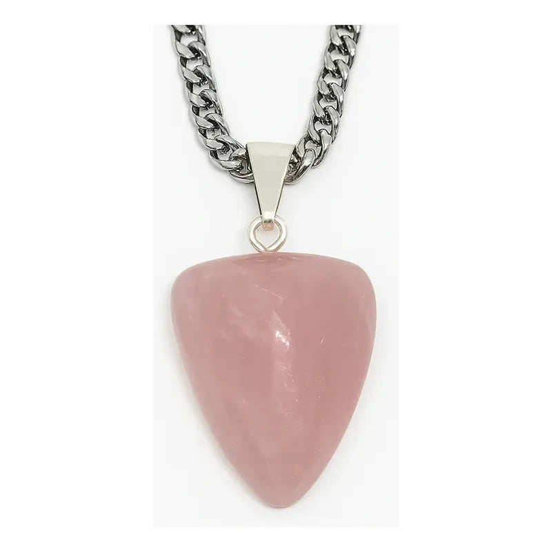 Collar Amuleto Piedra 100% Natural Punta De Flecha Cuarzo Rosa