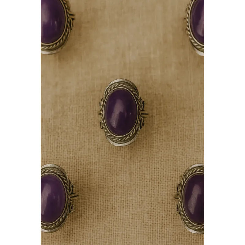 Anillo Alpaca Regulable Amatista - Transmutación Amatista Unico Regulable