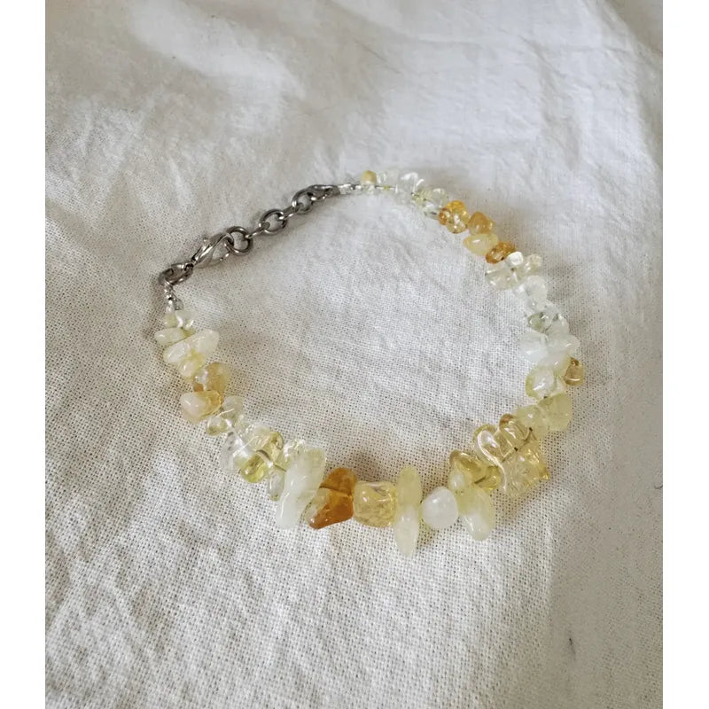 Pulsera De Piedras Naturales Citrino - Prosperidad 18 Cm. Citrino 8 Cm 21 Cm