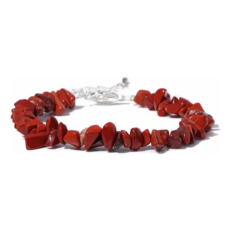 Pulsera De Piedras Naturales Jaspe Rojo - Fuerza Y Seguridad Jaspe Rojo 8 Cm 20 Cm