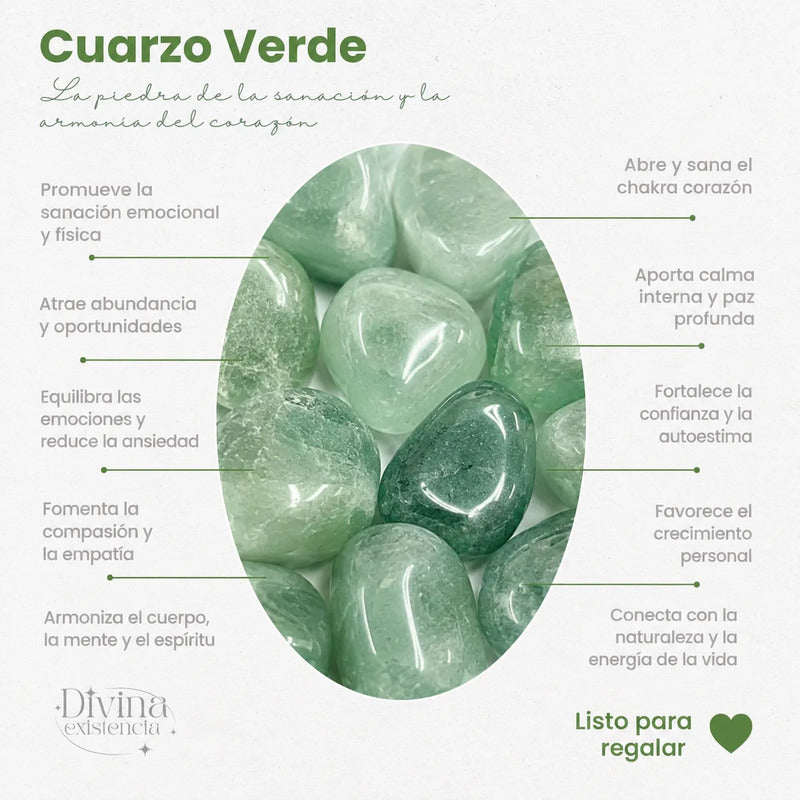 Pulsera Sanación De Piedra Natural Cuarzo Verde Prosperidad Cuarzo Verde 8 Cm 19 Cm