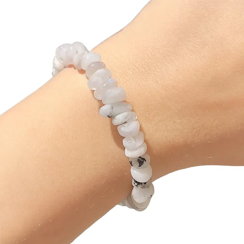 Pulsera De Piedras Naturales Piedra Luna Real Adularia Adularia 19 Cm