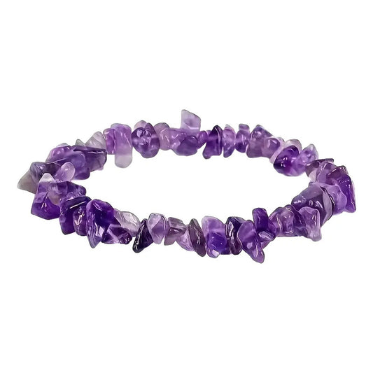 Pulsera Piedras Naturales Amatista Elástica - Transmutación Amatista Elástica 18 Cm 20 Cm