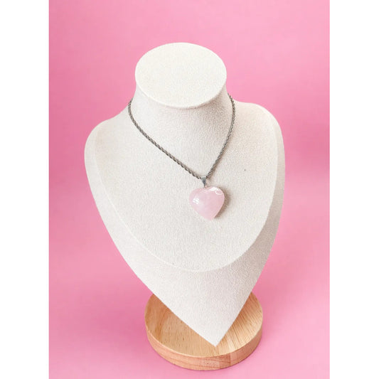 Collar Corazón Cuarzo Rosa - Amor Propio  Divina Existencia Cuarzo Rosa
