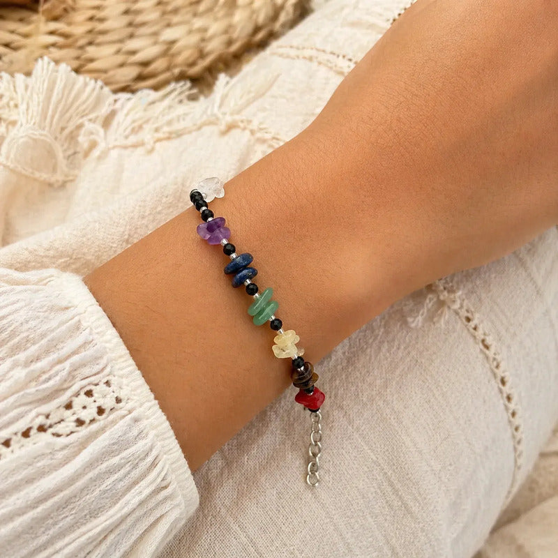 Pulsera De Piedras Naturales Energéticas 7 Chakras 8 Cm 19 Cm