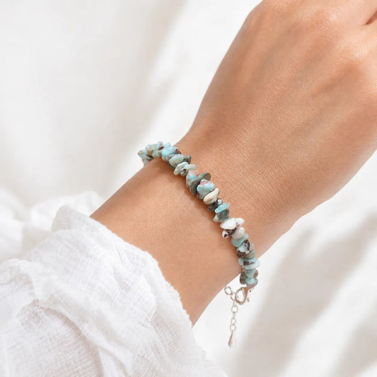 Pulsera Larimar Piedras Naturales - Divina Existencia Larimar 8 Cm 19 Cm