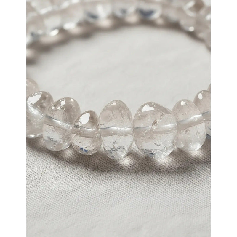 Pulsera Cuarzo Cristal Piedras Grandes 10 Mm. Manifestación Cuarzo Cristal 8 Cm 20 Cm