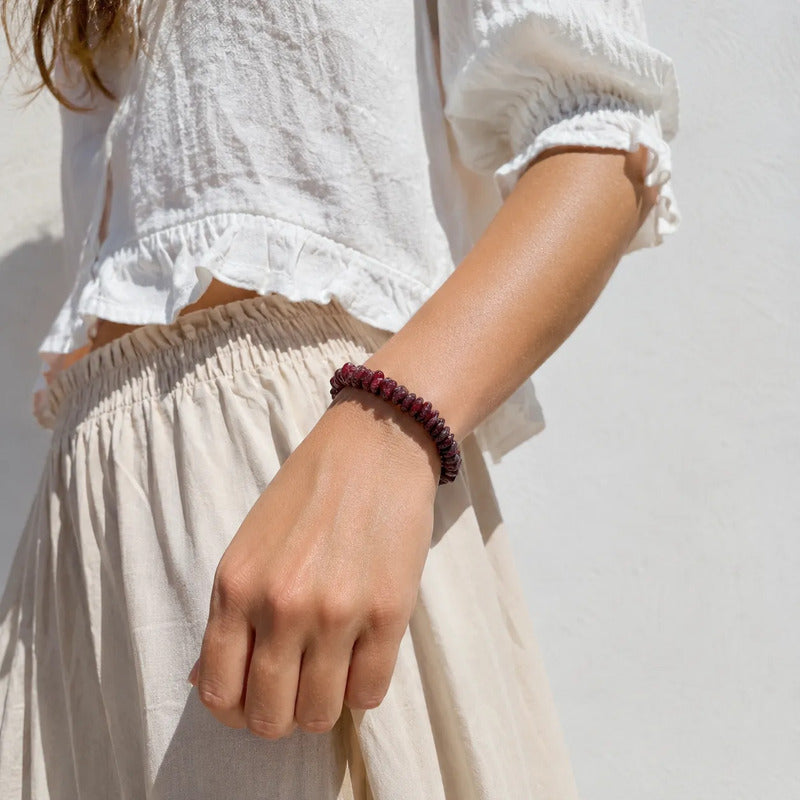 Pulsera Piedras Naturales Granate - Vigor Y Enraizamiento Granate 8 Cm 19 Cm