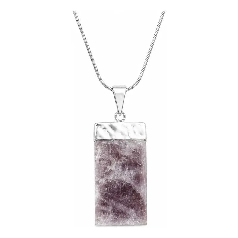 Collar De Mica Lepidolita Con Cadena - Sabiduría Mica Lepidolita