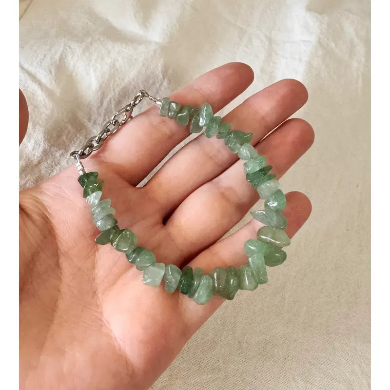 Pulsera Sanación De Piedra Natural Cuarzo Verde Prosperidad Cuarzo Verde 8 Cm 19 Cm