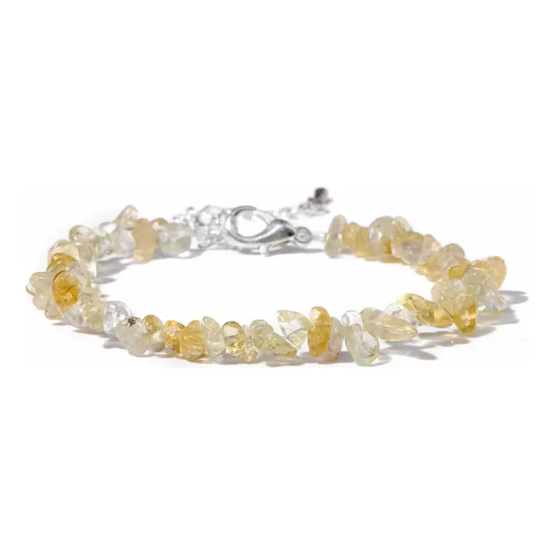 Pulsera De Piedras Naturales Citrino - Prosperidad 18 Cm. Citrino 8 Cm 21 Cm