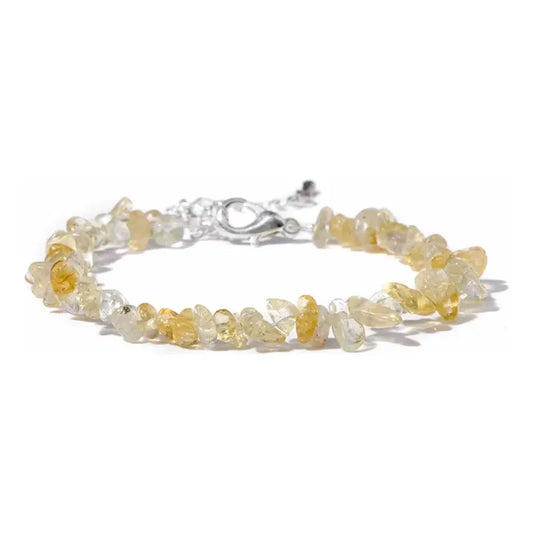 Pulsera De Piedras Naturales Citrino - Prosperidad 18 Cm. Citrino 8 Cm 21 Cm
