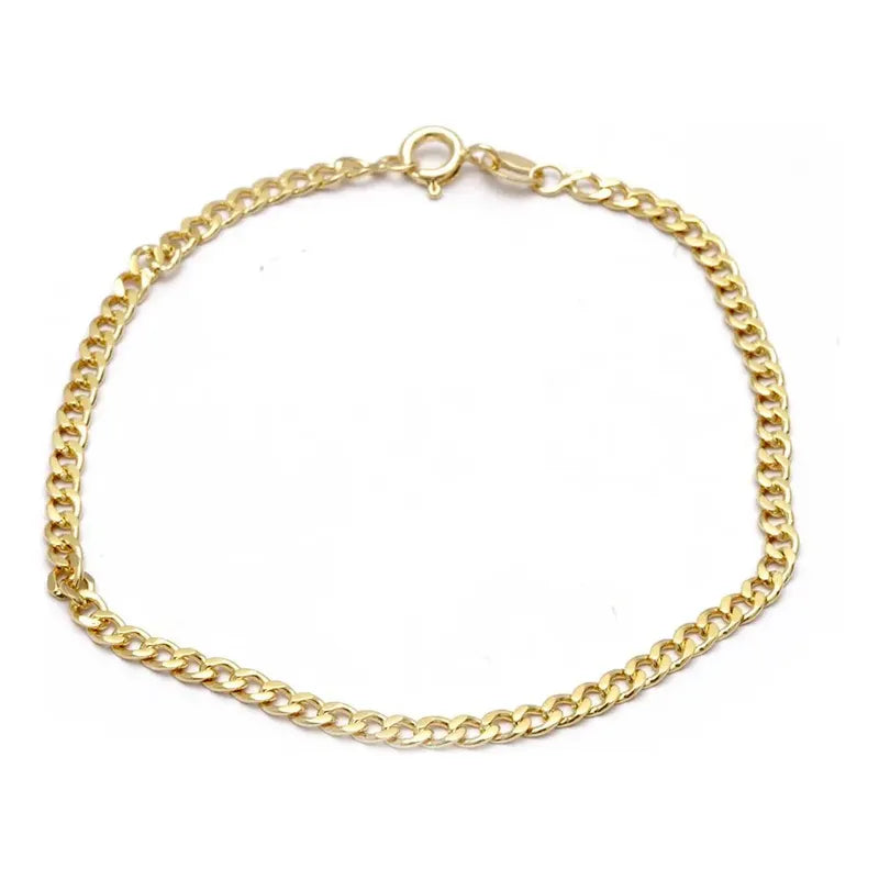 Pulsera Mujer Grumet Bañada En Oro 18k Super Delicada 18 Cm. Grumet 45.72 Cm 18 Cm