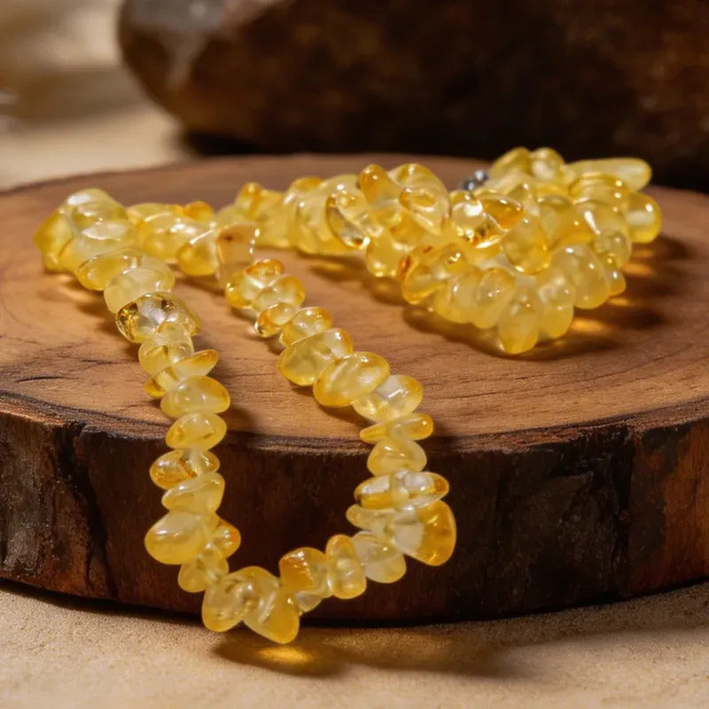 Collar Escallas Piedras Naturales Unisex Citrino