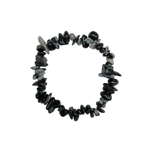 Pulsera De Piedras Naturales Energéticas Obsidiana Nevada 8 Cm 20 Cm