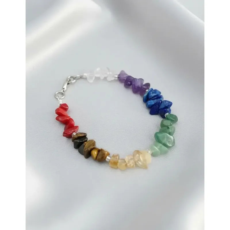 Pulsera Para Equilibrar Los 7 Chakras De Piedras Naturales Multicolor 7 Chakras 8 Cm 19 Cm