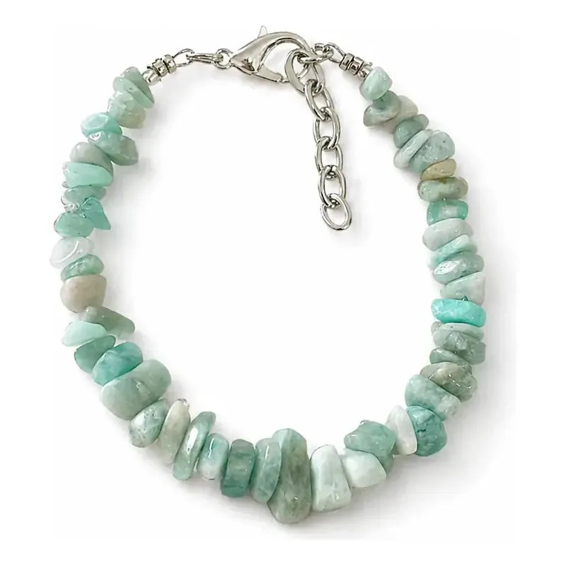 Pulsera Piedras Naturales Amazonita Calma Y Protección Amazonita 8 Cm 19 Cm