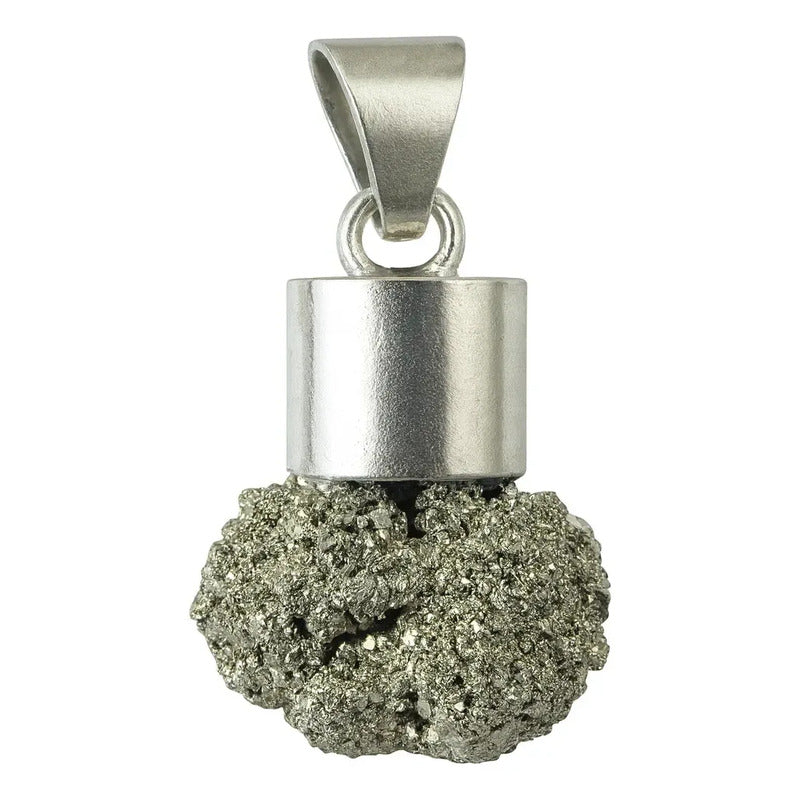 Dije Piedra Natural Grandes Con Guarda De Metal En Bruto Pirita 3/5 Cm