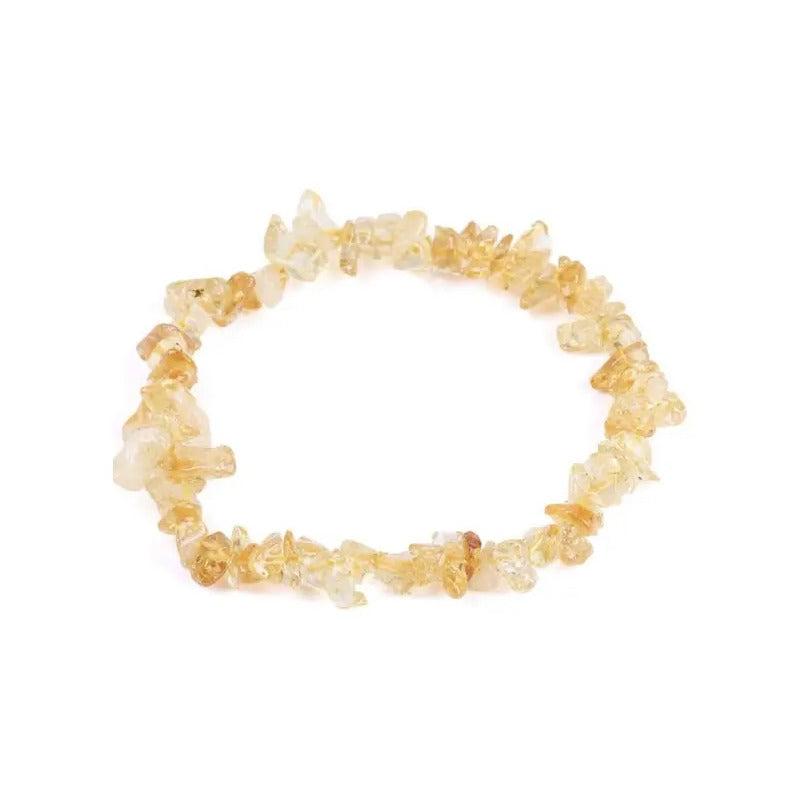Pulsera De Piedras Naturales Citrino Elástica - Alegría Citrino 8 Cm 22 Cm