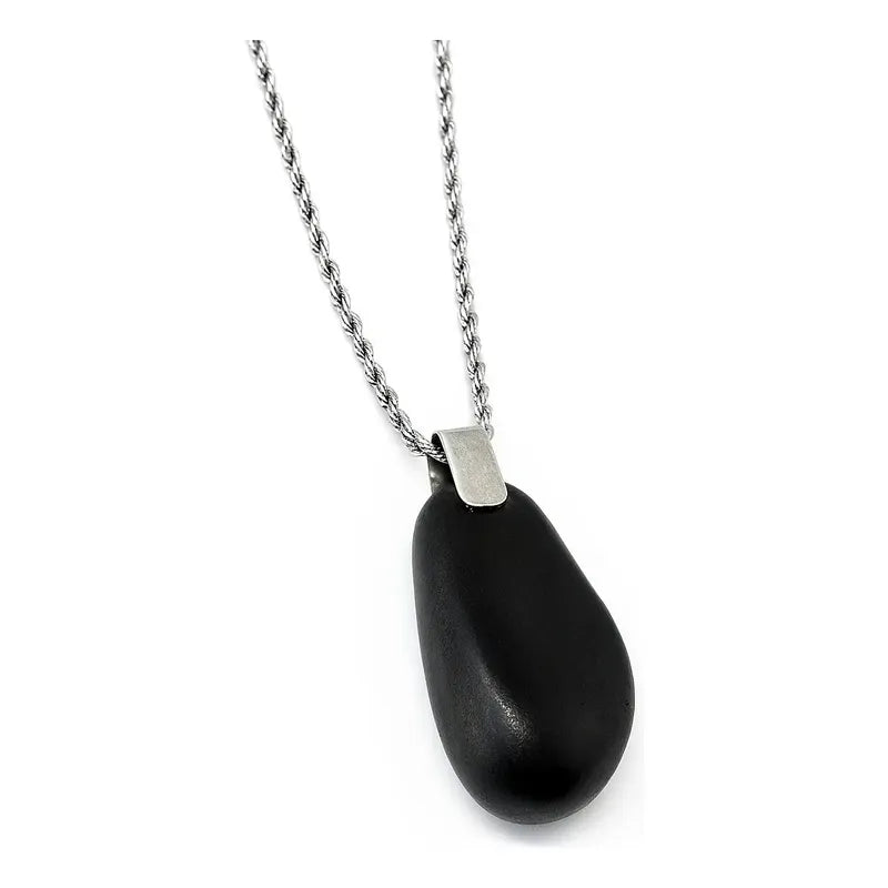 Collar Piedra Shunguita Shunguit Protección + Cadena Unisex Shunguita Cadena 60 Cm.
