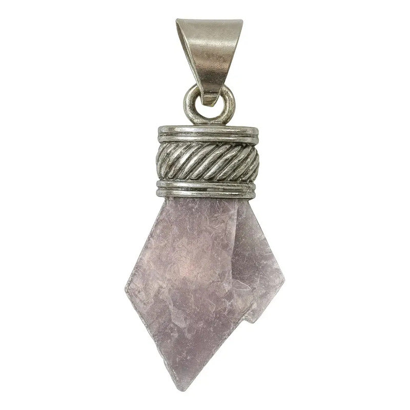 Dije Piedra Natural Grandes Con Guarda De Metal En Bruto Lepidolita 3/5 Cm