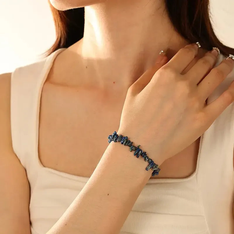 Pulsera De Piedras Naturales Lapislázuli - Comunicación Lapis Lazuli 8 Cm 19 Cm