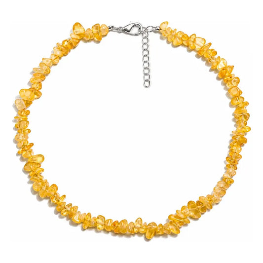 Collar Escallas Piedras Naturales Unisex Citrino