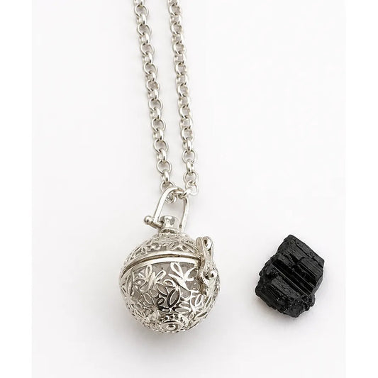 Relicario 7 Chakras Plata Piedras Naturales + Cadena 70 Cm. Relicario Turmalina