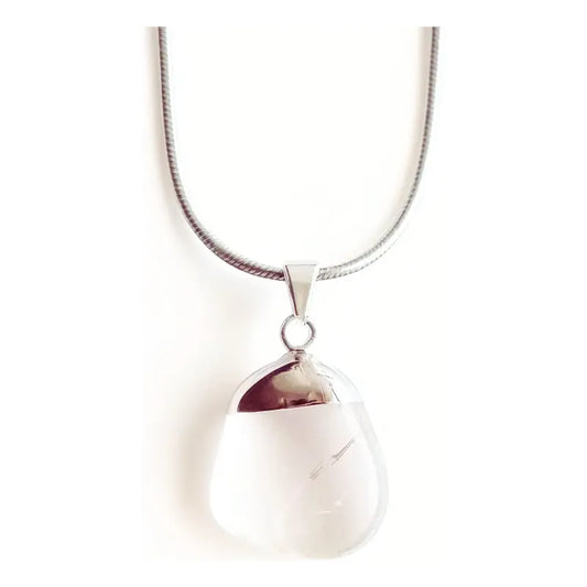 Kit Energía: Collar Cuarzo Cristal Natural + Pulsera Piedras Naturales Cuarzo Cristal 8-20 Cm
