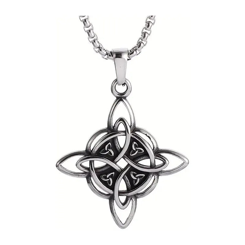 Collar Nudo De Bruja + Cadena De Acero Quirúrgico Regalo