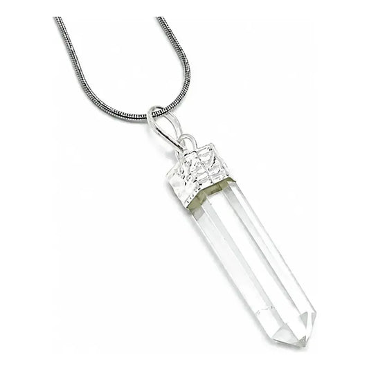 Collar Péndulo Punta Piedra Natural Cuarzo Cristal Natural Cuarzo Cristal