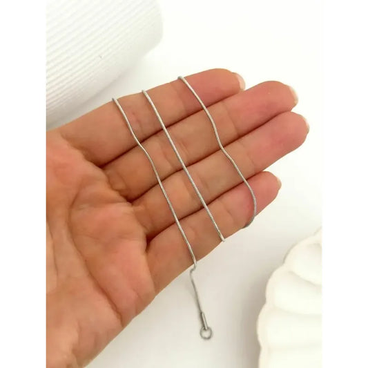 Cadena De Acero Quirúrgico Hipoalergénico Cola De Ratón 50 Cm.